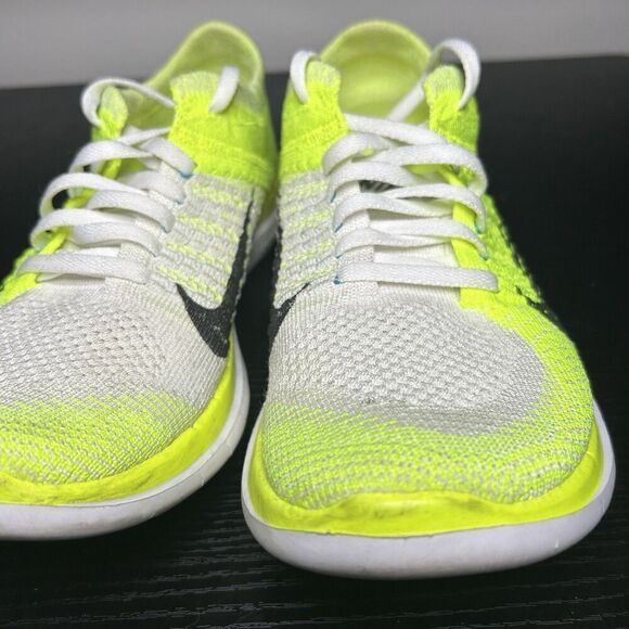 Nike Free 4.0 Flyknit Women's Size 7 Running Shoes Volt White - Picture 8 of 15